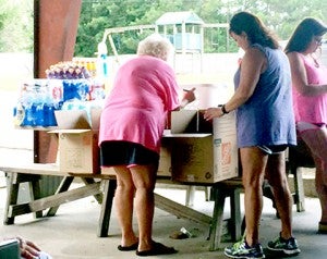 Photo submitted/Members of the Loyal Order of Moose 1968 gather supplies to take to Livingston Parish in Louisiana.