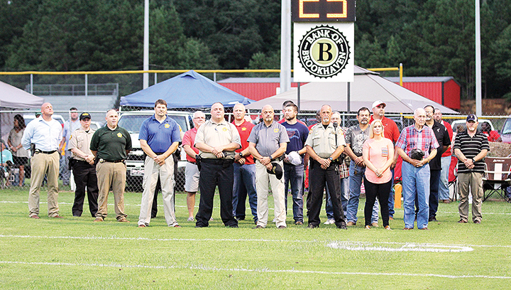 Photo by Amy Rhoads/Members of law enforcement, military and volunteer firefighters were honored Friday night at Loyd Star’s first game of the season.