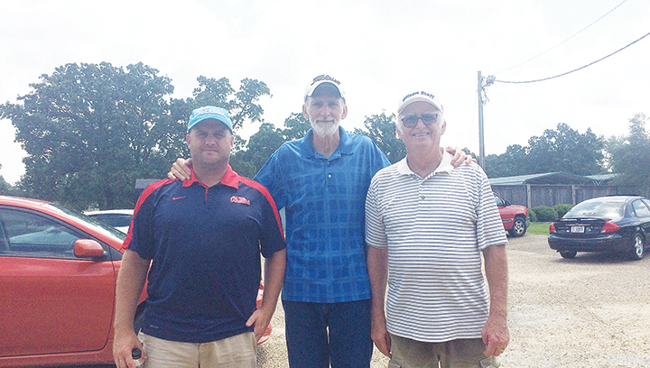 Photo submitted/ Winners of Thursday’s Senior Men’s Scramble with an overall score of 58 were Randall Harper, Mike Allen and Jerry Harper. The senior scramble is held each Thursday at 9 a.m. at the Brookhaven Country Club. Anyone interested in participating in the scramble must call in before 8:30 a.m. to sign up.