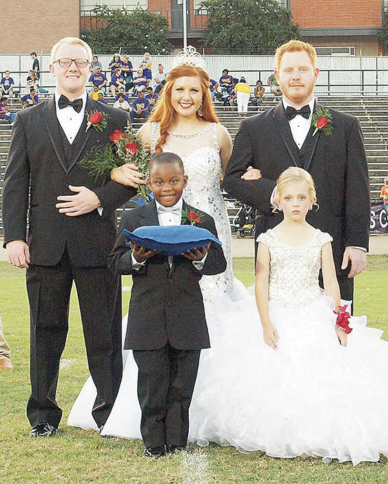 Photo submitted.Lacie Tarver, the daughter of Lisa Tarver and the late John Tarver, of Wesson, was crowned Wesson Attendance Center’s 2016 Homecoming Queen Friday night. She was escorted by her brothers, Jacob Tarver (left) and Blake Tarver, and accompanied by Micah Thomas and Ady Rose Dowd.