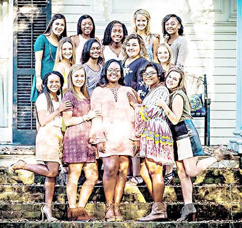 Photo submitted/Homecoming ceremonies for Brookhaven High School are Friday during the halftime show. Ole Brook takes on the Laurel Tornadoes with kickoff at 7 p.m. Miss Mississippi Laura Lee Lewis, a BHS graduate, will perform the national anthem before the game. The homecoming court includes, front row, senior maids Tia Bussey (left), Sulli Donegan, Jada Hardy, Jada Henderson and Anna Katelyn Smith; middle row, junior maids Madisyn Wall, Marshae Harron, Maddie Allen and Maggie Massengill; and back row, freshman maid Lucy Donegan, sophomore maids Danielle Culbert, Cynphoni Thompson and Maley Moak and freshman maid ToMayah Allen.