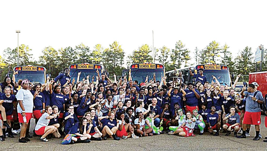 Photo submitted/Band director Clay Fuller, center, and the Pride of Ole Brook Band recently earned a superior rating at the Mississippi High School Activities Association Bandmasters evaluation. The band was invited to participate in the MHSAA competition Oct. 22 in Pearl. 