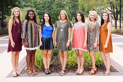 Photo submitted/Members of Copiah-Lincoln Community College’s homecoming court from the Wesson Campus are freshman maids Madison Franklin, of Brookhaven (left); Alexandria Thomas, of Monticello; Anna Babb, of Natchez; 2016 Homecoming Queen Katie Grace Culpepper, of Brookhaven; sophomore maids Makenzie Davis, of Madison; Anna Beth Smith, of Brookhaven, and Caitlin Cade, of Brookhaven. The presentation of the homecoming court and the crowning of the 2016 Homecoming Queen will take place at 2:30 p.m. prior to kickoff of the Co-Lin vs. Southwest game Saturday in H.L. Stone Stadium on the Wesson Campus. The maids and the queen were elected by the student body in elections sponsored by the Student Government Association.