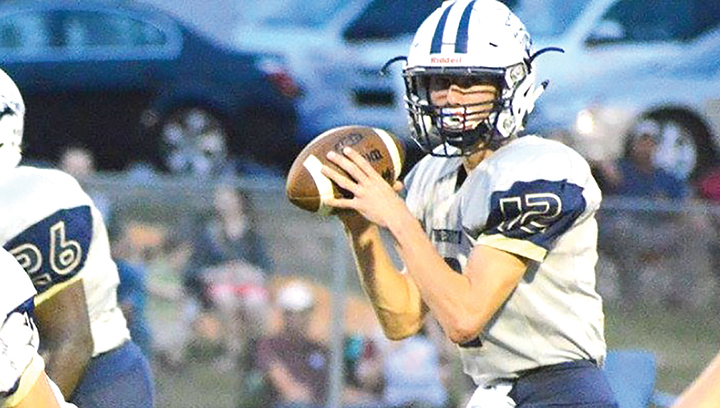 Photo submitted/Bogue Chitto quarterback Trey Nettles gets ready to deliver a pass during the Bobcats’ game against Mount Olive Friday.