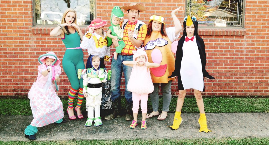 Photo submitted/The Balkcom family dressed as characters from their favorite movie Sunday for their church’s annual fall festival. On the back row are Madeline (left), Sarah Elizabeth, Luke, Rev. Richard Balkcom and Andrea Balkcom; and front row, Hannah Elaine, Isaac, Victoria and Katherine.