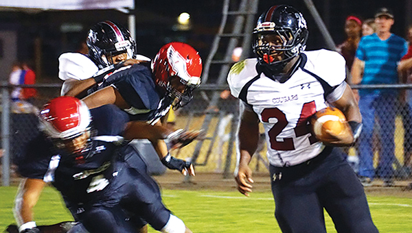 File Photo / Lawrence County standout Quitten Brown (24) makes a play downfield in a game earlier this season.