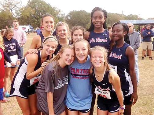 Submitted photos/Brookhaven’s boys cross country team finished second at the Cross Country Championships in Clinton Saturday. The girls team finished third overall.