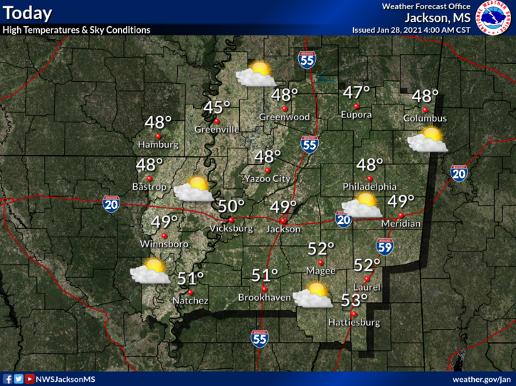 Temperatures are expected to rise in the Brookhaven area today Daily